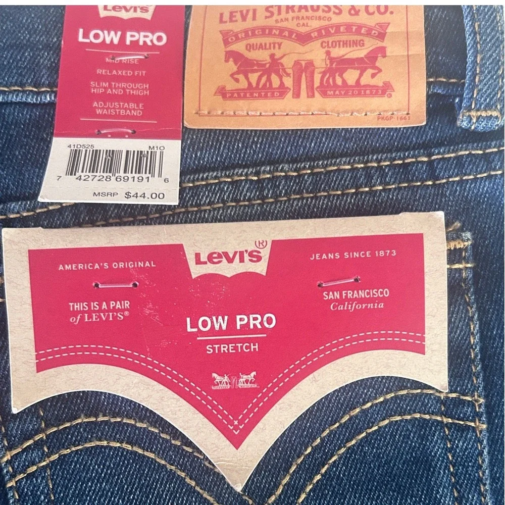 Levis Girls Low Pro‎ Relaxed Fit Mid Rise Stretch Jeans Blue Size 10 Reg NEW